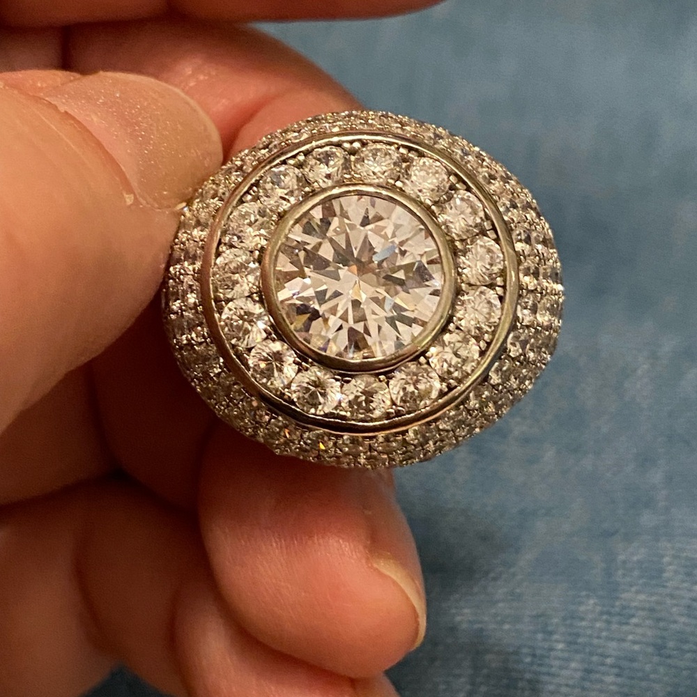 Sterling Silver Crystal Halo Ring